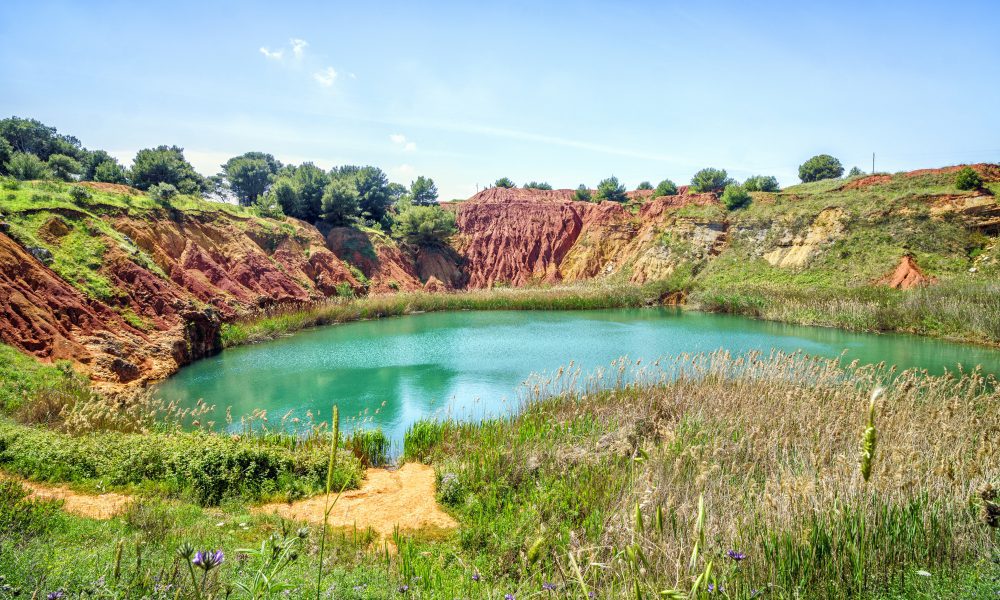 Bauxite Quarry Lake in Otranto, Apulia, Italy