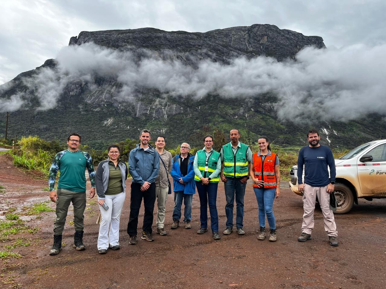 A group photo taken during technical assistance supporting government efforts to assess and prioritize risks at abandoned mine sites in Brazil.