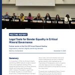 The front cover of an IGF meeting report covering the session: Legal Tools for Gender Equality in Critical Mineral Governance