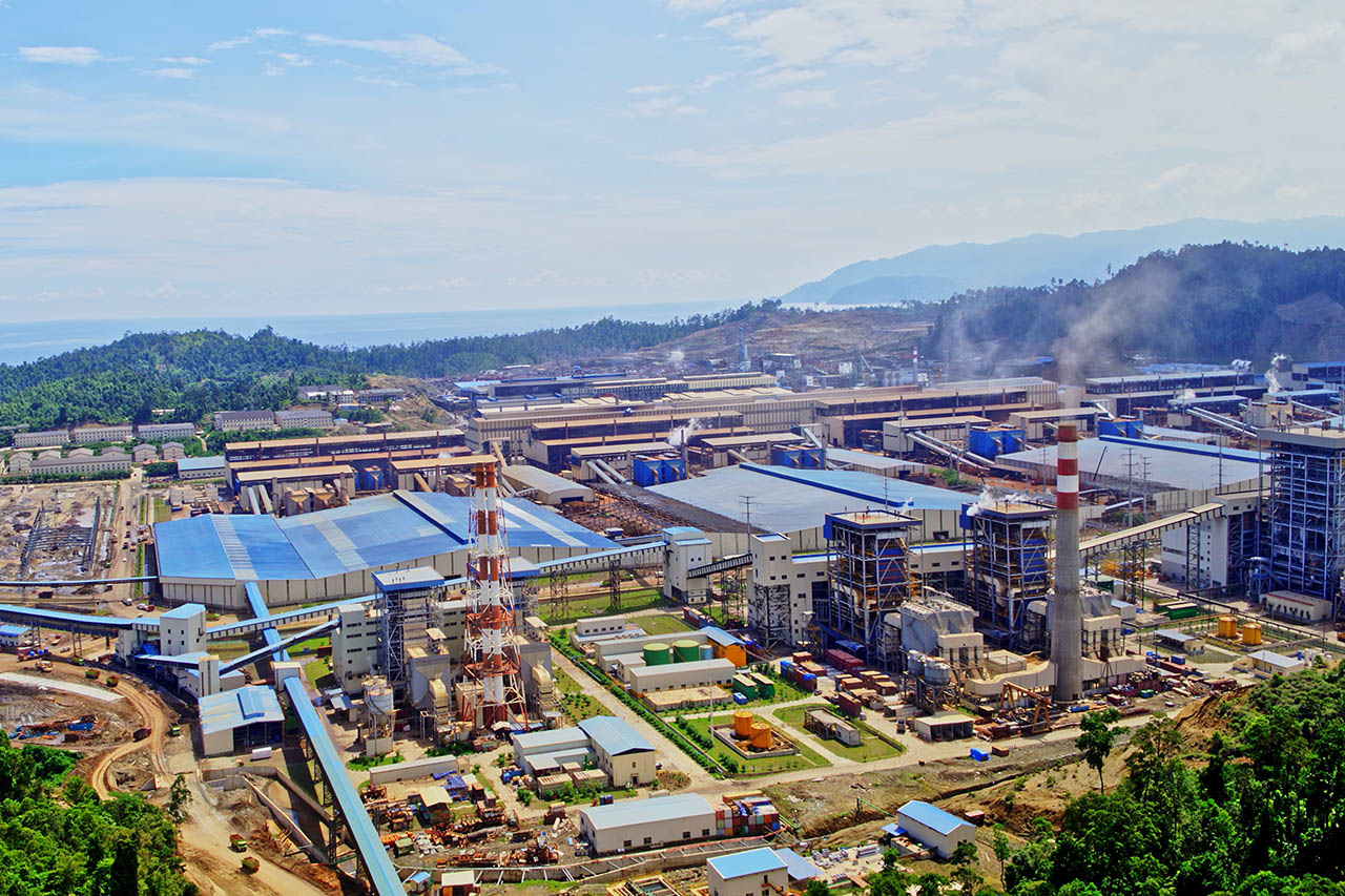 aerial view of a mining facility